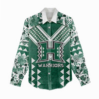 Custom Hawaii Football Women Casual Shirt Rainbow Warriors Tropical Vibes - Polynesian Pride