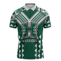 Custom Hawaii Football Zipper Polo Shirt Rainbow Warriors Tropical Vibes - Polynesian Pride