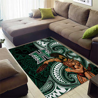 Hawaii Ikaika Warrior Football Area Rug Polynesian Tribal Tattoo LT05 - Polynesian Pride