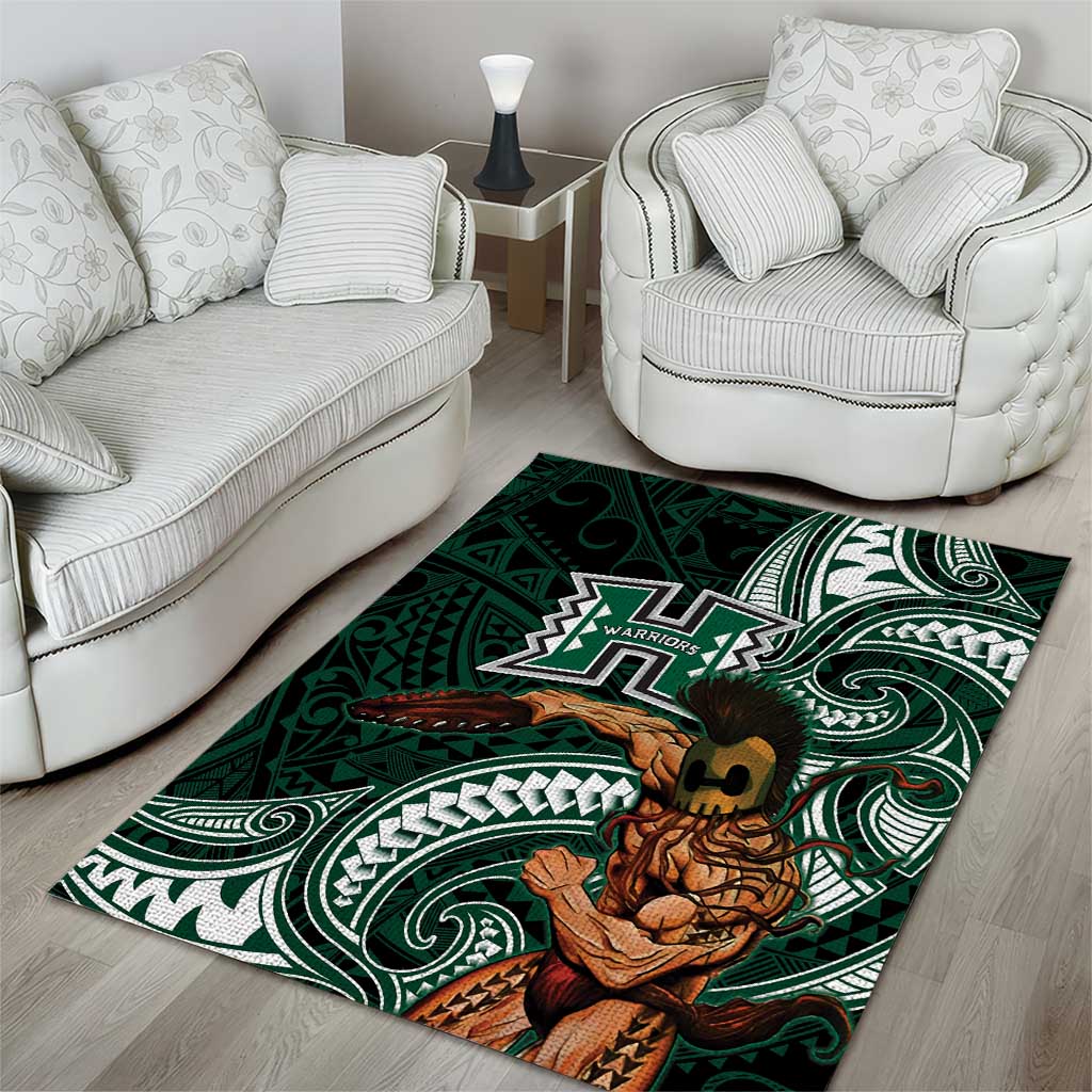 Hawaii Ikaika Warrior Football Area Rug Polynesian Tribal Tattoo LT05 - Polynesian Pride