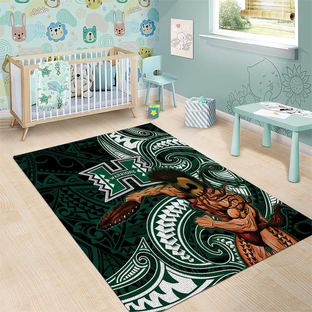 Hawaii Ikaika Warrior Football Area Rug Polynesian Tribal Tattoo LT05 - Polynesian Pride