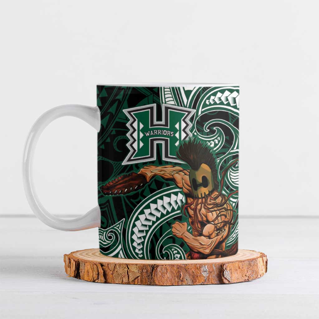 Hawaii Ikaika Warrior Football Ceramic Mug Polynesian Tribal Tattoo - Polynesian Pride
