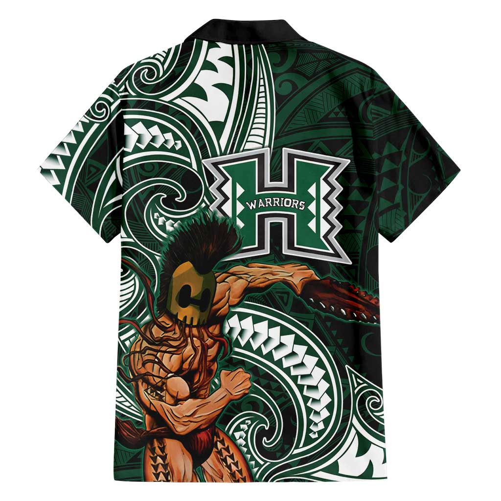 Hawaii Ikaika Warrior Football Family Matching Off Shoulder Short Dress and Hawaiian Shirt Polynesian Tribal Tattoo LT05 - Polynesian Pride