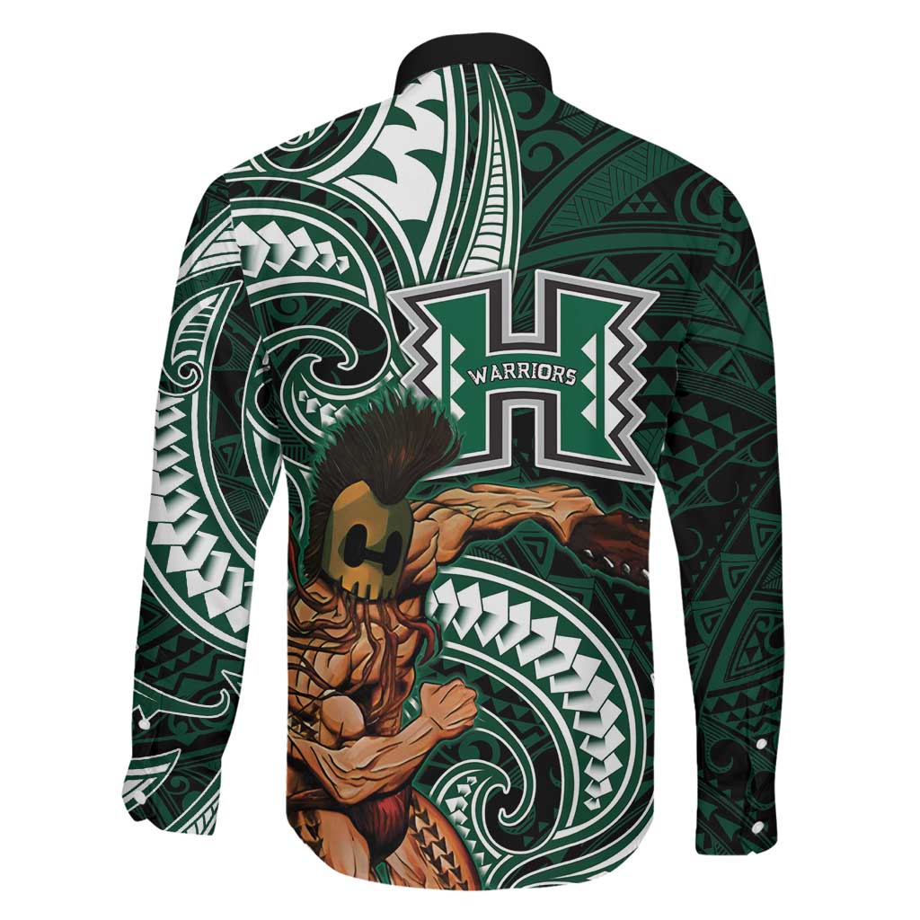 Hawaii Ikaika Warrior Football Family Matching Off Shoulder Short Dress and Hawaiian Shirt Polynesian Tribal Tattoo LT05 - Polynesian Pride