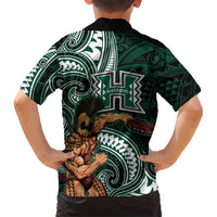 Hawaii Ikaika Warrior Football Family Matching Puletasi and Hawaiian Shirt Polynesian Tribal Tattoo LT05 - Polynesian Pride