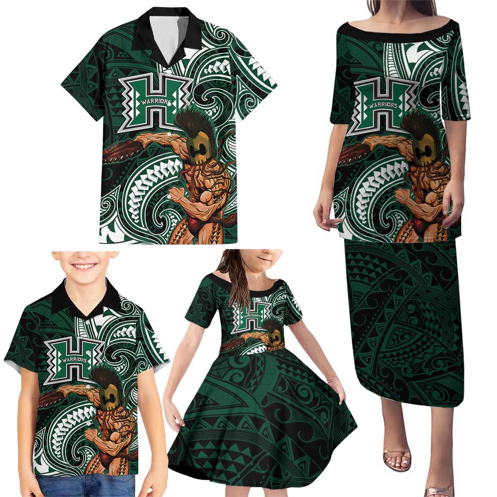 Hawaii Ikaika Warrior Football Family Matching Puletasi and Hawaiian Shirt Polynesian Tribal Tattoo LT05 - Polynesian Pride