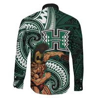 Hawaii Ikaika Warrior Football Family Matching Summer Maxi Dress and Hawaiian Shirt Polynesian Tribal Tattoo LT05 - Polynesian Pride