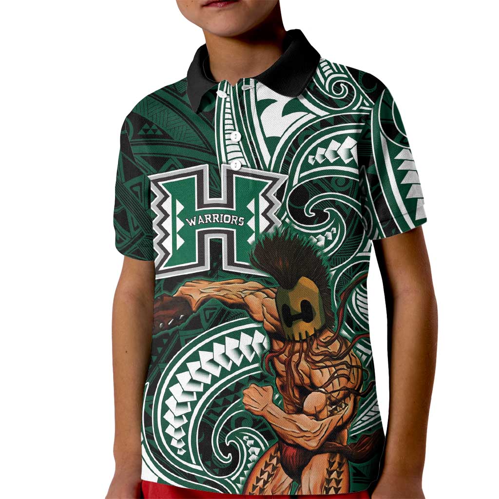 Hawaii Ikaika Warrior Football Kid Polo Shirt Polynesian Tribal Tattoo - Polynesian Pride