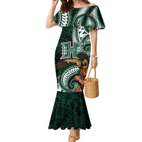 Hawaii Ikaika Warrior Football Mermaid Dress Polynesian Tribal Tattoo LT05 Women Black - Polynesian Pride