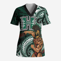 Hawaii Ikaika Warrior Football Scrub Top Polynesian Tribal Tattoo LT05 Adult Black - Polynesian Pride