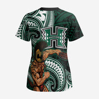 Hawaii Ikaika Warrior Football Scrub Top Polynesian Tribal Tattoo LT05 - Polynesian Pride