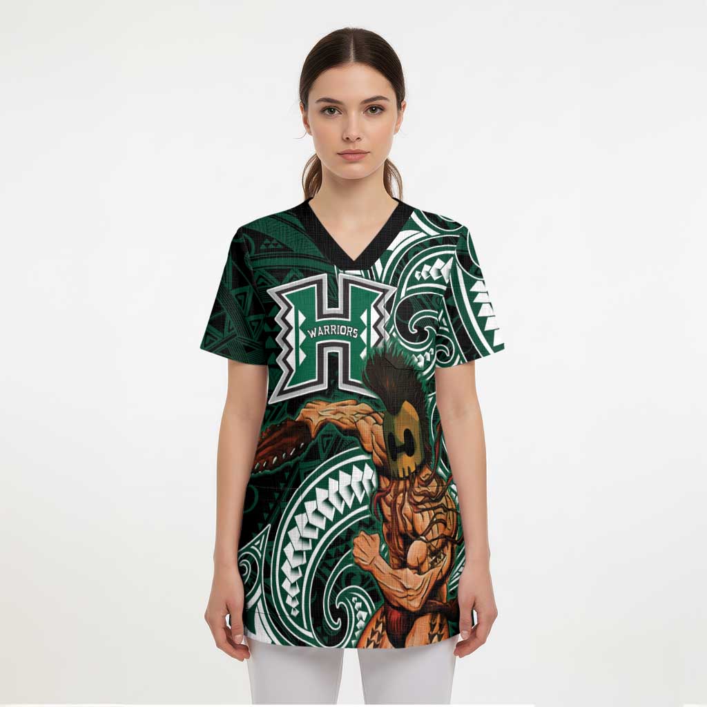 Hawaii Ikaika Warrior Football Scrub Top Polynesian Tribal Tattoo LT05 - Polynesian Pride