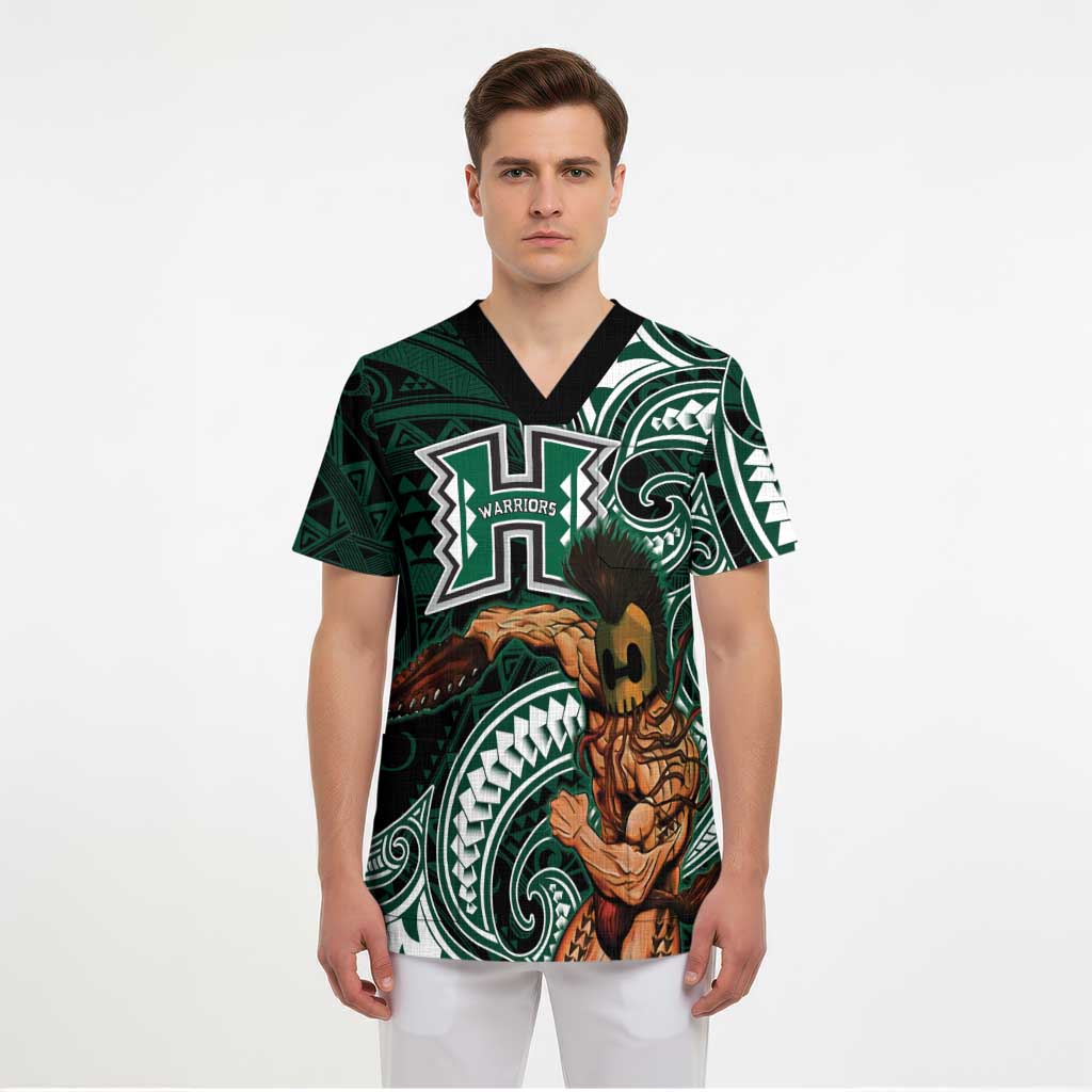 Hawaii Ikaika Warrior Football Scrub Top Polynesian Tribal Tattoo LT05 - Polynesian Pride