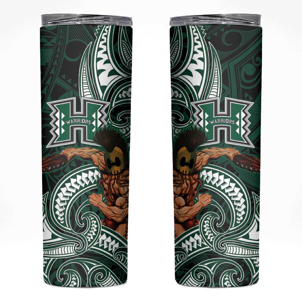 Hawaii Ikaika Warrior Football Skinny Tumbler Polynesian Tribal Tattoo LT05 Black - Polynesian Pride