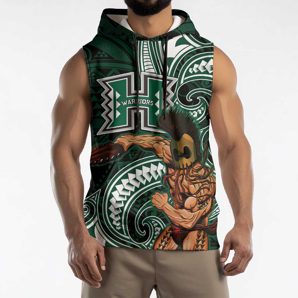 Hawaii Ikaika Warrior Football Sleeveless Hoodie Polynesian Tribal Tattoo LT05 - Polynesian Pride