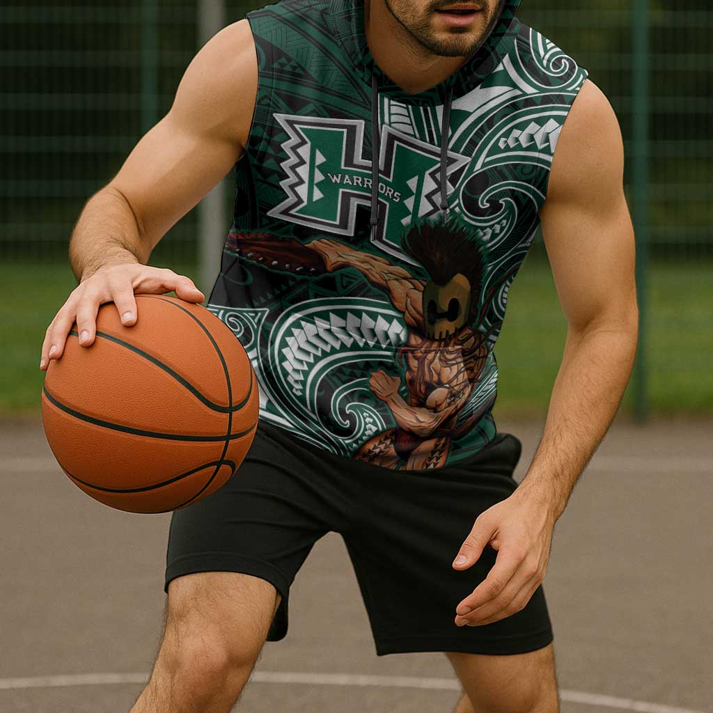 Hawaii Ikaika Warrior Football Sleeveless Hoodie Polynesian Tribal Tattoo LT05 - Polynesian Pride