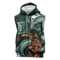 Hawaii Ikaika Warrior Football Sleeveless Zip Hoodie Polynesian Tribal Tattoo LT05 Black - Polynesian Pride