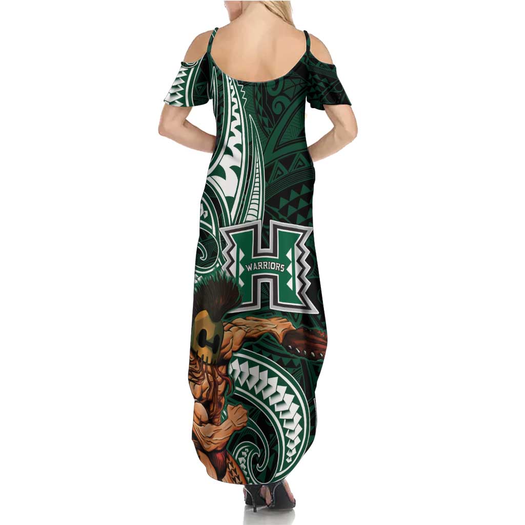 Hawaii Ikaika Warrior Football Summer Maxi Dress Polynesian Tribal Tattoo - Polynesian Pride