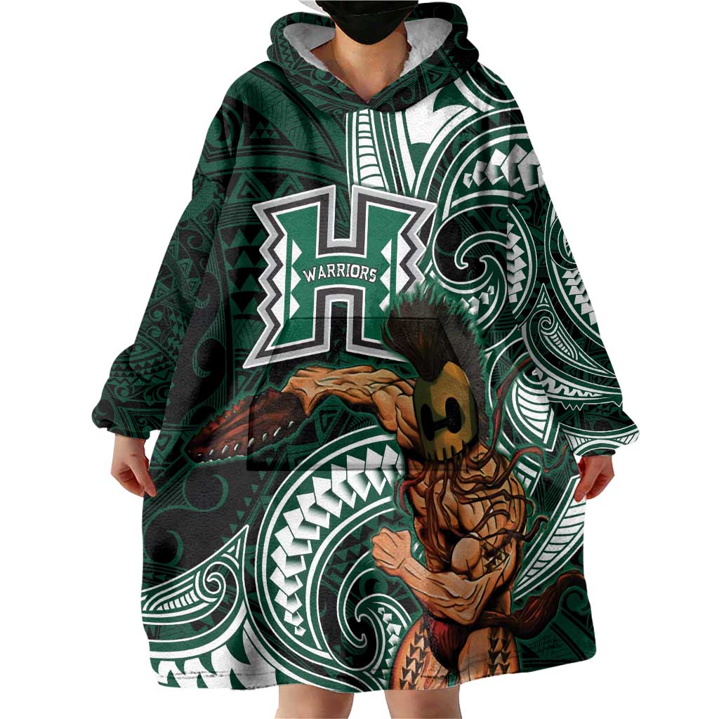 Hawaii Ikaika Warrior Football Wearable Blanket Hoodie Polynesian Tribal Tattoo LT05 - Polynesian Pride