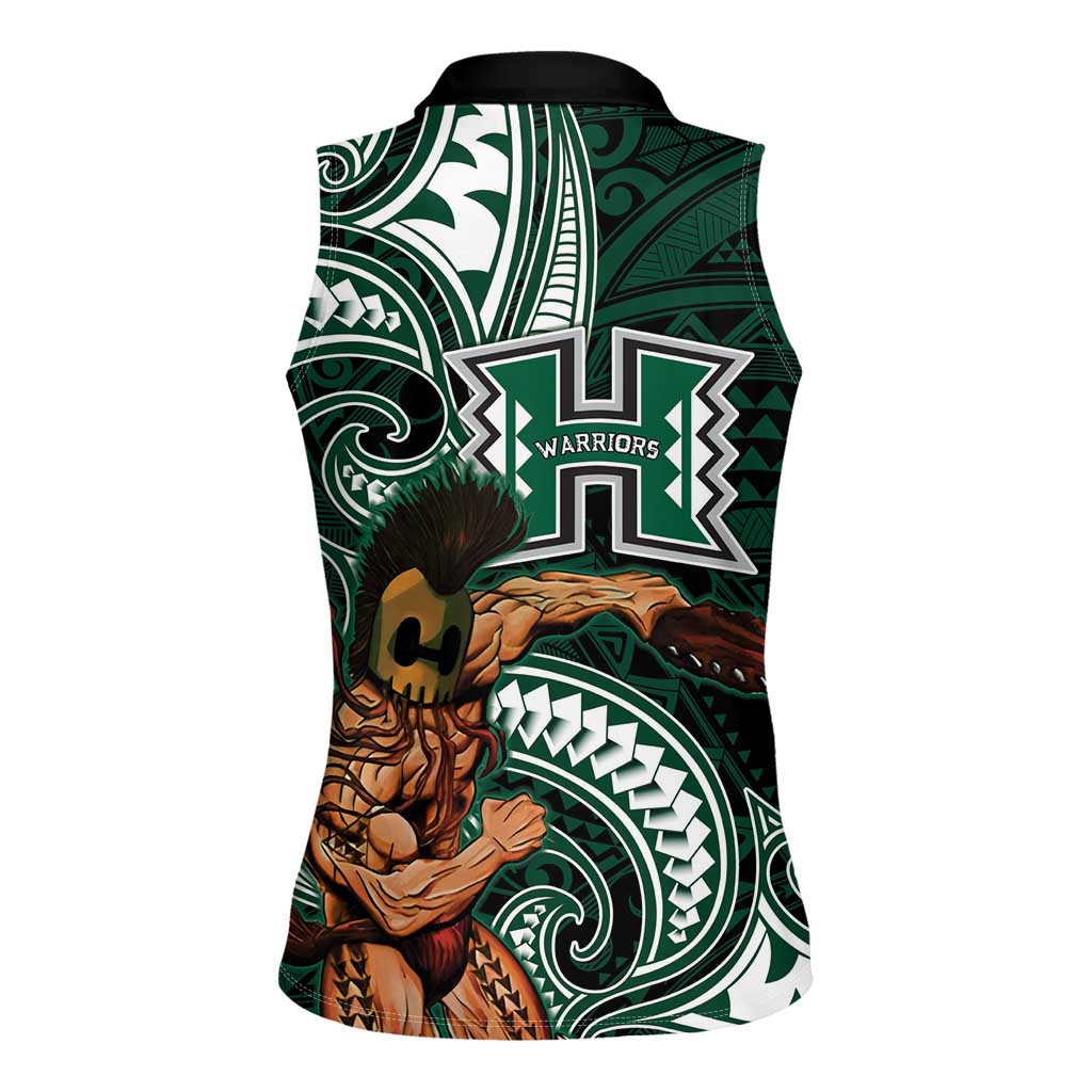Hawaii Ikaika Warrior Football Women Sleeveless Polo Shirt Polynesian Tribal Tattoo LT05 - Polynesian Pride