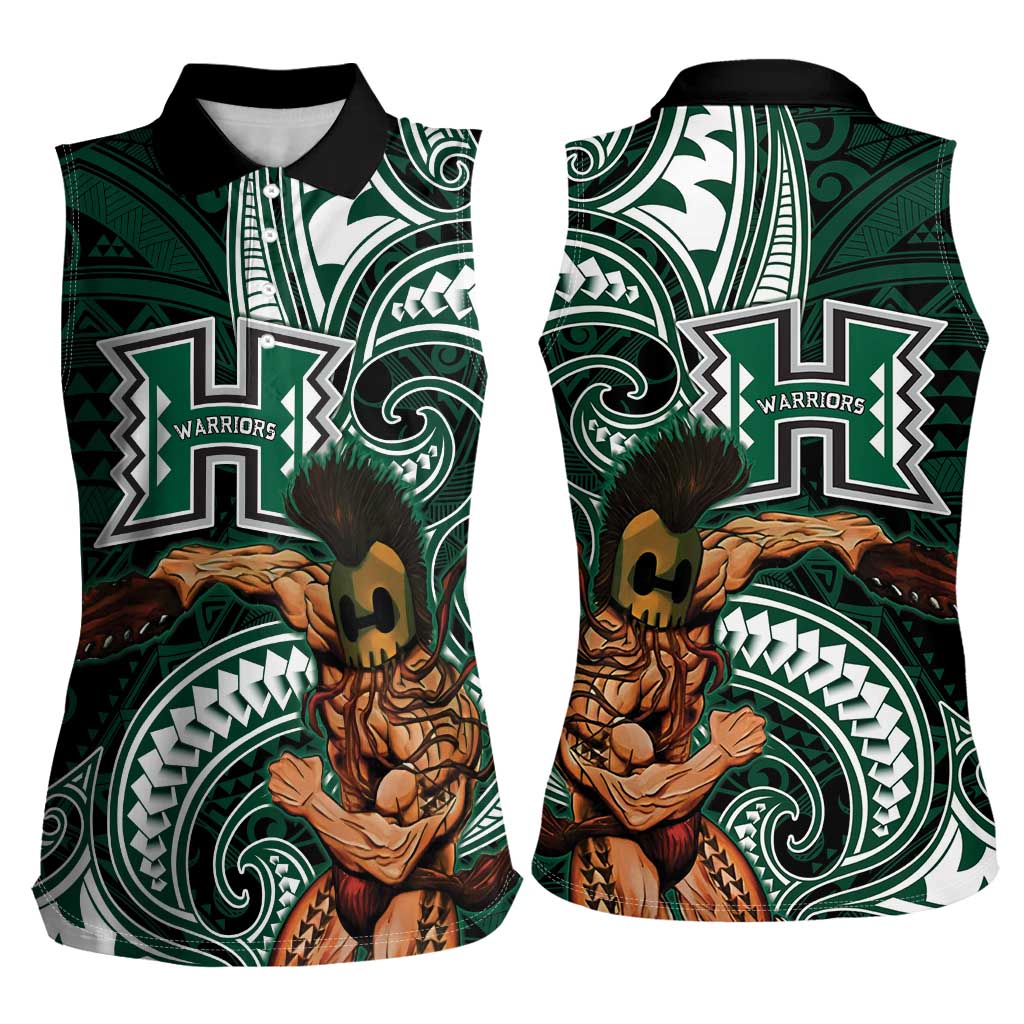 Hawaii Ikaika Warrior Football Women Sleeveless Polo Shirt Polynesian Tribal Tattoo LT05 - Polynesian Pride