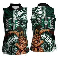 Hawaii Ikaika Warrior Football Women Sleeveless Polo Shirt Polynesian Tribal Tattoo LT05 - Polynesian Pride