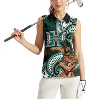Hawaii Ikaika Warrior Football Women Sleeveless Polo Shirt Polynesian Tribal Tattoo LT05 - Polynesian Pride