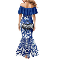 Personalised Hafa Adai Guam History and Chamorro Heritage Day Family Matching Mermaid Dress and Hawaiian Shirt Blue Latte Stone LT05 - Polynesian Pride