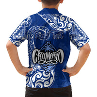Personalised Hafa Adai Guam History and Chamorro Heritage Day Family Matching Tank Maxi Dress and Hawaiian Shirt Blue Latte Stone LT05 - Polynesian Pride