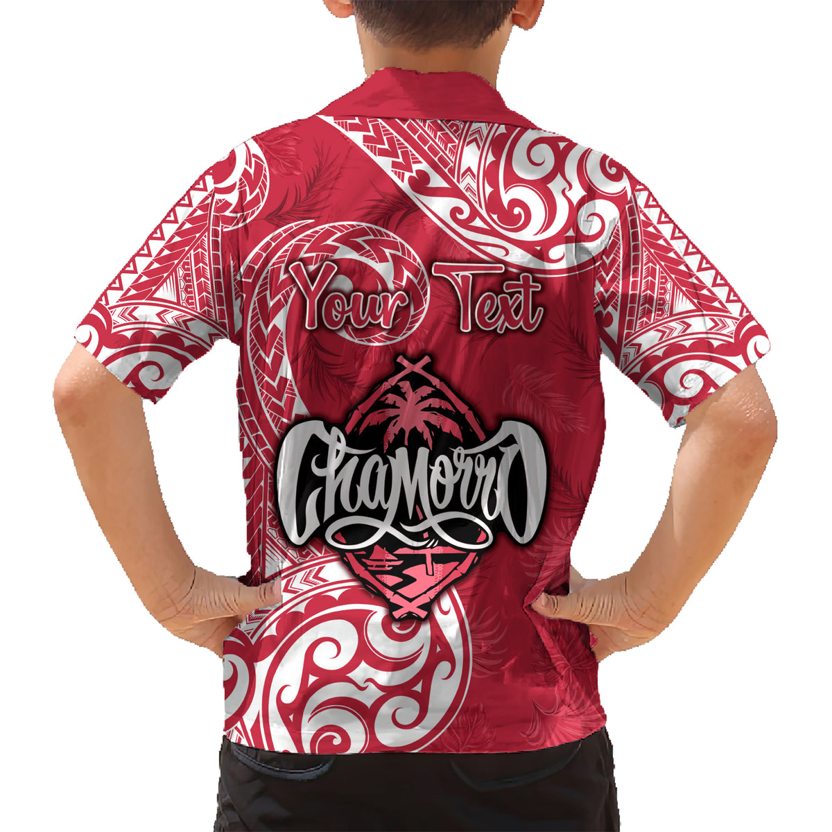 Personalised Hafa Adai Guam History and Chamorro Heritage Day Kid Hawaiian Shirt Red Latte Stone LT05 - Polynesian Pride