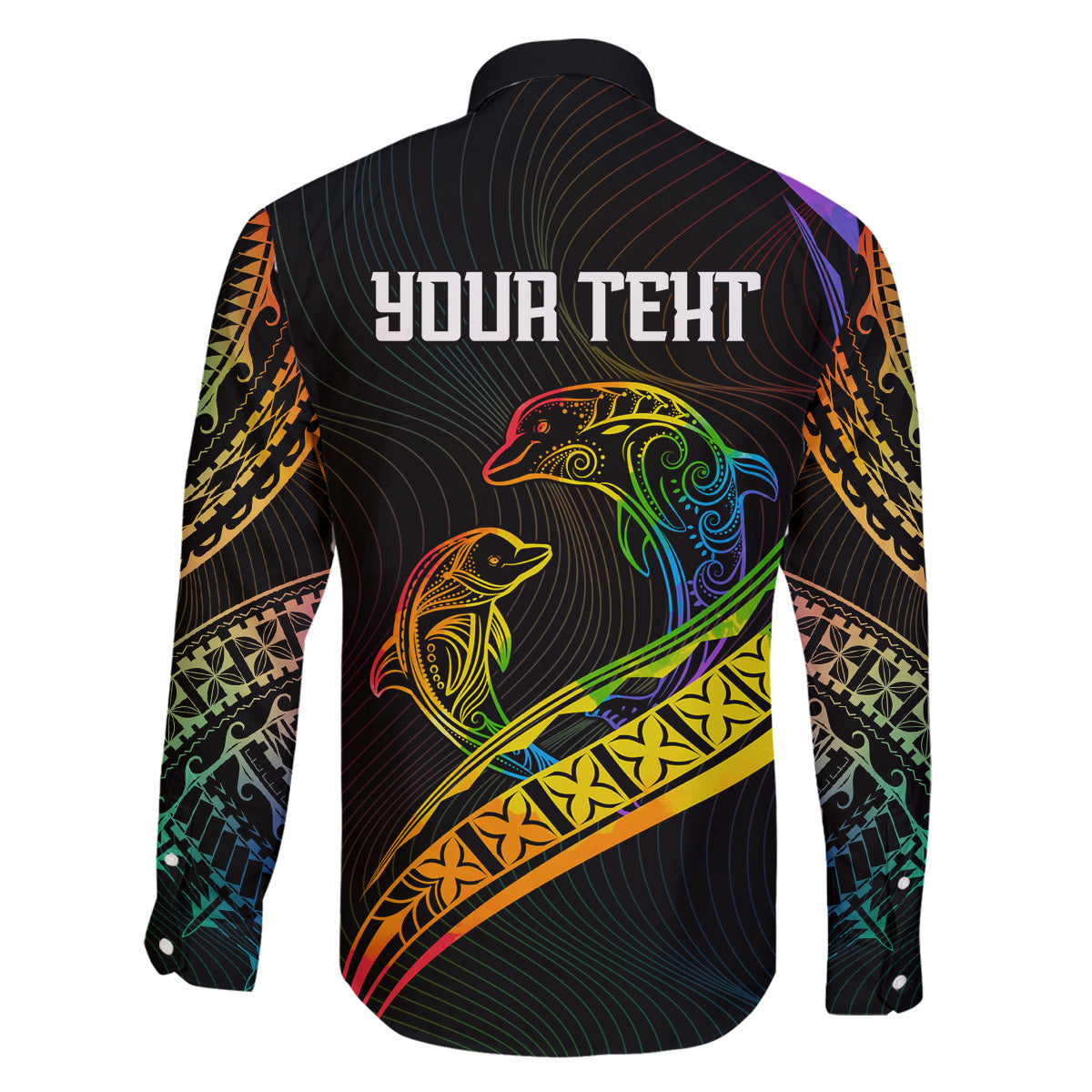 Personalised LGBT History Month Family Matching Off Shoulder Maxi Dress and Hawaiian Shirt Proud And Happy Polynesian Dolphin LT05 - Polynesian Pride