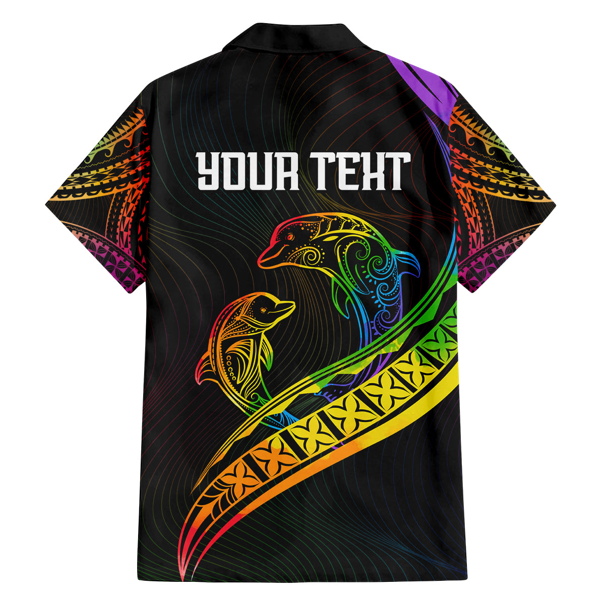 Personalised LGBT History Month Family Matching Tank Maxi Dress and Hawaiian Shirt Proud And Happy Polynesian Dolphin LT05 - Polynesian Pride