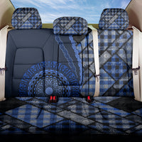 New Zealand Aotearoa Back Car Seat Cover Maori Harakeke Weaving Pattern Blue LT05 One Size Blue - Polynesian Pride