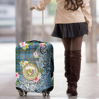 Hawaii State Luggage Cover Tropical Flowers With Tartan Pattern LT05 - Polynesian Pride