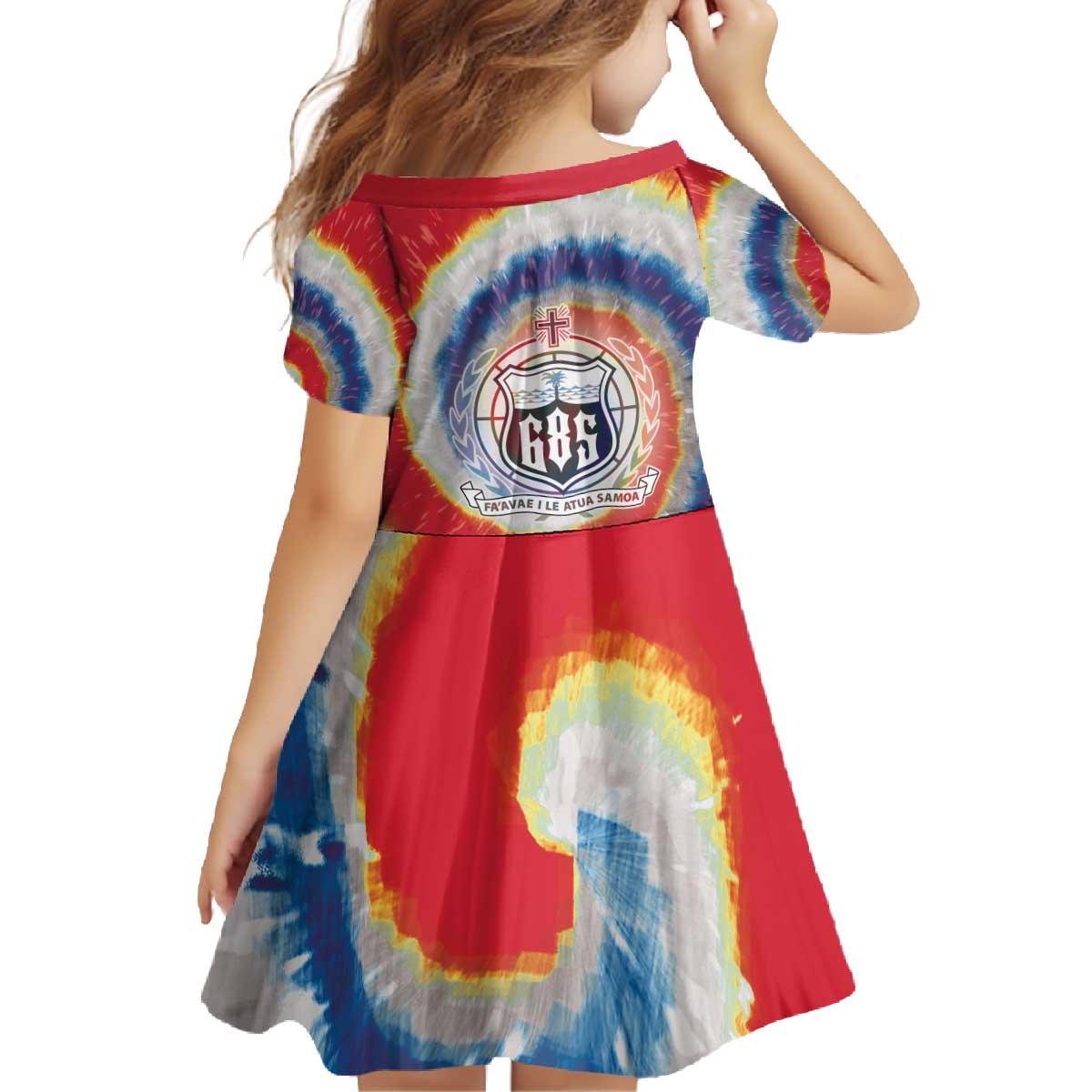 Samoa Family Matching Off The Shoulder Long Sleeve Dress and Hawaiian Shirt Tie Dye Unique Style LT05 - Polynesian Pride