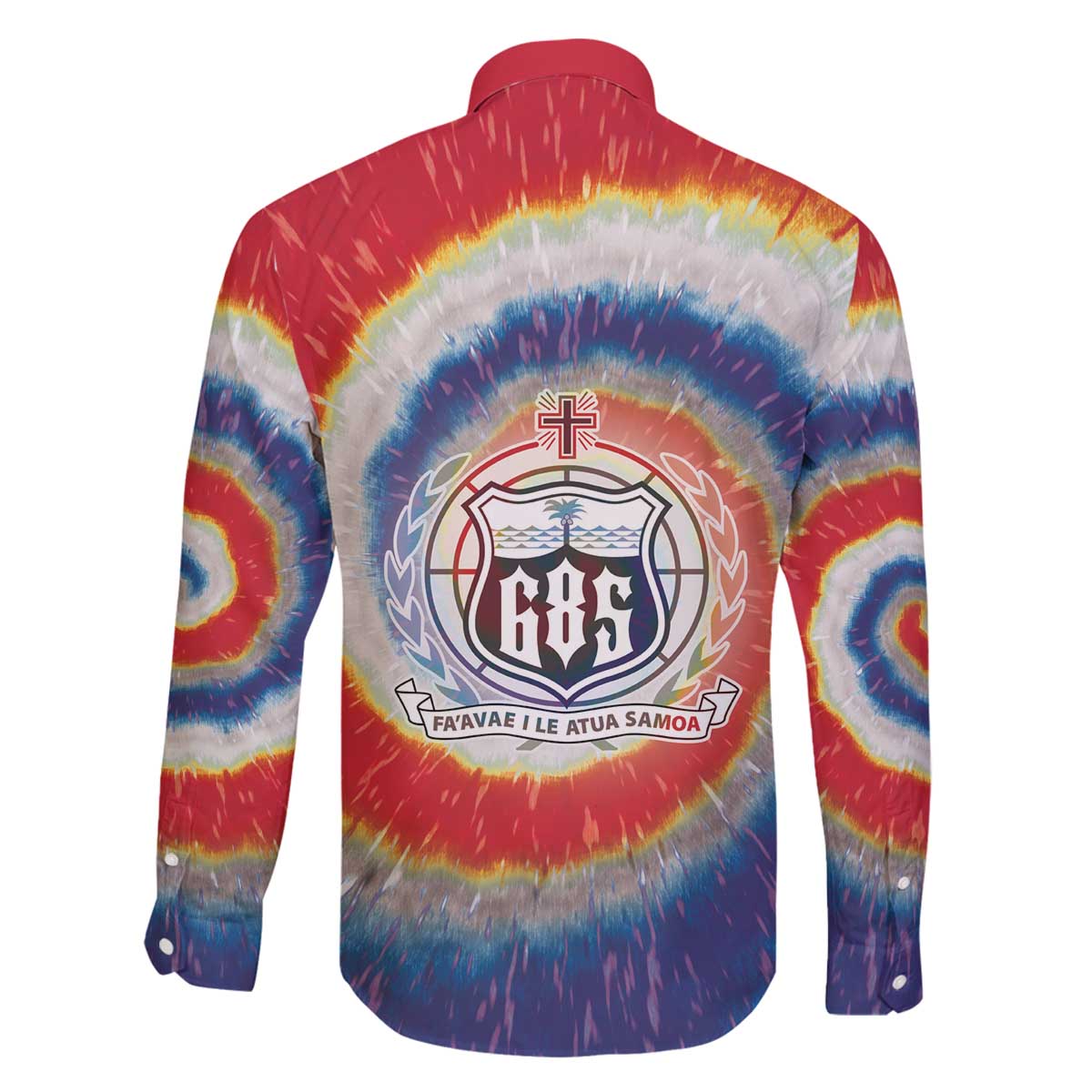 Samoa Family Matching Off The Shoulder Long Sleeve Dress and Hawaiian Shirt Tie Dye Unique Style LT05 - Polynesian Pride