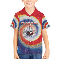 Samoa Family Matching Off Shoulder Short Dress and Hawaiian Shirt Tie Dye Unique Style