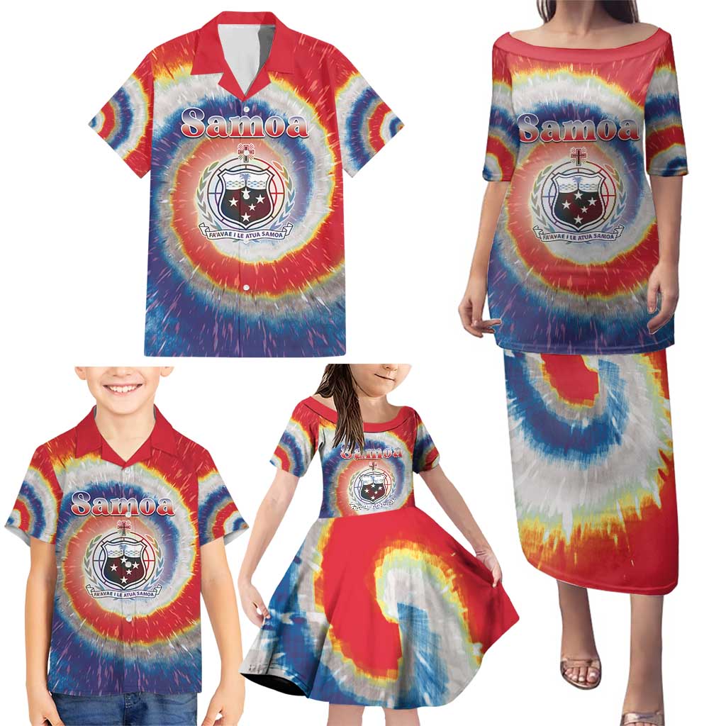 Samoa Family Matching Puletasi and Hawaiian Shirt Tie Dye Unique Style LT05 - Polynesian Pride