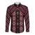 New Zealand Aotearoa Long Sleeve Button Shirt Red Poutama With Taniko Pattern LT05
