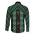 New Zealand Aotearoa Long Sleeve Button Shirt Green Poutama With Taniko Pattern LT05
