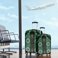 New Zealand Aotearoa Luggage Cover Green Poutama With Taniko Pattern LT05