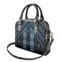 New Zealand Aotearoa Shoulder Handbag Blue Poutama With Taniko Pattern LT05 - Polynesian Pride