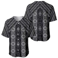 New Zealand Aotearoa Baseball Jersey Black Poutama With Taniko Pattern LT05 - Polynesian Pride