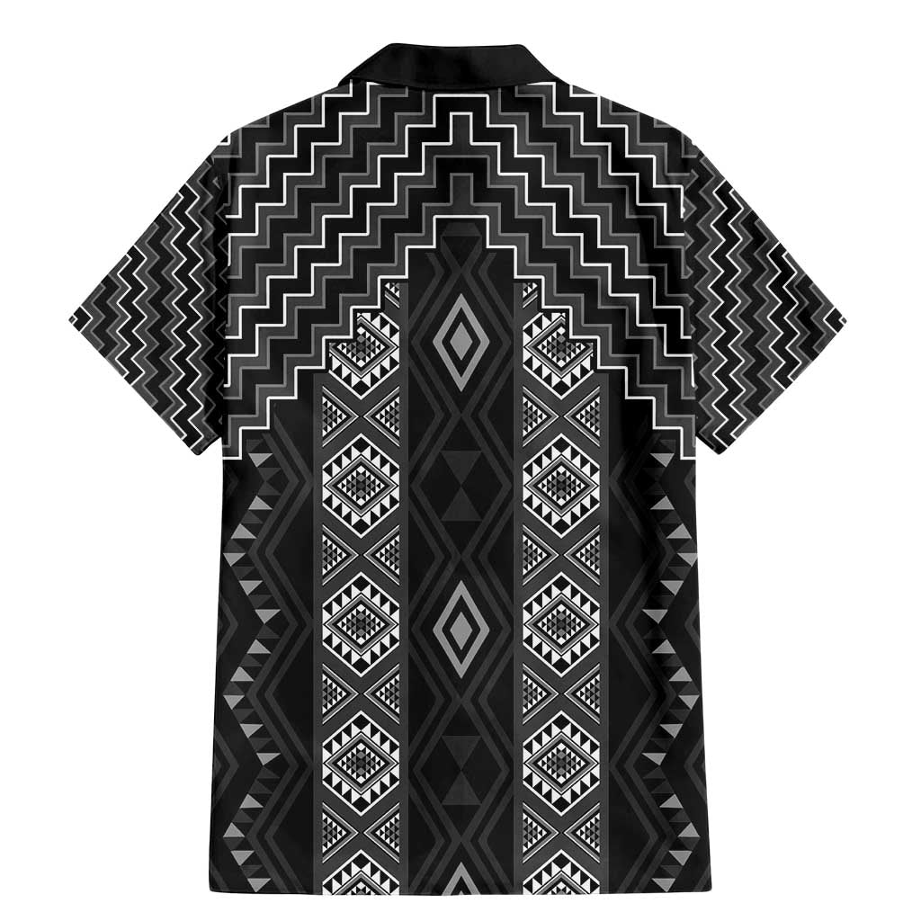 New Zealand Aotearoa Family Matching Mermaid Dress and Hawaiian Shirt Black Poutama With Taniko Pattern LT05 - Polynesian Pride