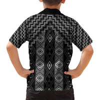 New Zealand Aotearoa Family Matching Summer Maxi Dress and Hawaiian Shirt Black Poutama With Taniko Pattern LT05 - Polynesian Pride