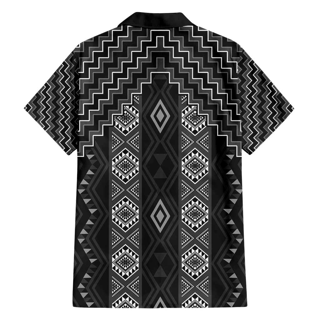 New Zealand Aotearoa Family Matching Summer Maxi Dress and Hawaiian Shirt Black Poutama With Taniko Pattern LT05 - Polynesian Pride