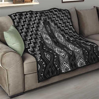 New Zealand Aotearoa Quilt Black Poutama With Taniko Pattern LT05 - Polynesian Pride
