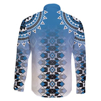 New Zealand Family Matching Tank Maxi Dress and Hawaiian Shirt Poutama Mix Blue Taniko Inspired Art LT05 - Polynesian Pride