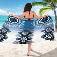 New Zealand Sarong Poutama Mix Blue Taniko Inspired Art LT05 - Polynesian Pride