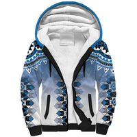 New Zealand Sherpa Hoodie Poutama Mix Blue Taniko Inspired Art LT05 Unisex Blue - Polynesian Pride